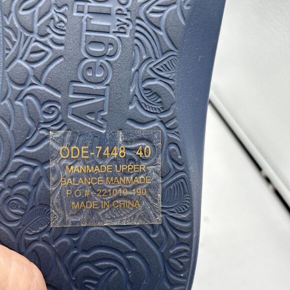 Alegria Ode Women’s Thong Sandals Navy Gloss 9.5-10 Slip On Comfort Arch Support - Picture 8 of 11